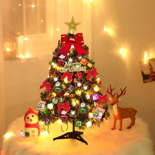 50Cm Christmas Tree Set Christmas Decor with Lights Desktop Mini Christmas Tree Ornaments New Year Party Decoration Gift Navidad