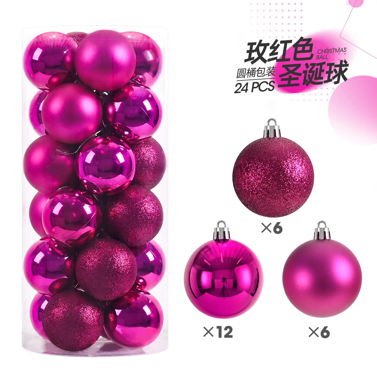 24Pcs 3Cm Christmas Balls Christmas Tree Ornaments Ball Xmas Hanging Tree Pendants Home Party Christmas Tree Decor New Year Gift