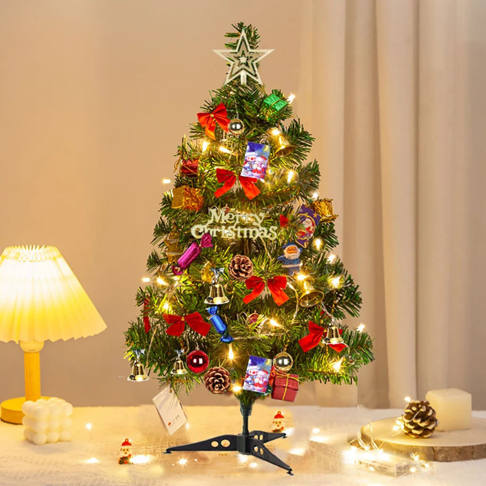 50Cm Christmas Tree Set Christmas Decor with Lights Desktop Mini Christmas Tree Ornaments New Year Party Decoration Gift Navidad