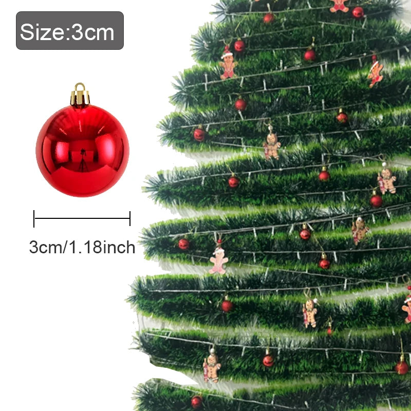 24Pcs 3Cm Christmas Balls Christmas Tree Ornaments Ball Xmas Hanging Tree Pendants Home Party Christmas Tree Decor New Year Gift